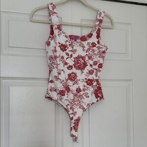 Miami Pink and White Floral Bodysuit